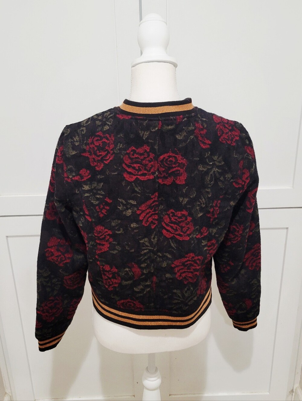 Sanctuary Rose Seduction Black & Red Floral Bomber Jacket | Size Medium - Picture 6 of 8